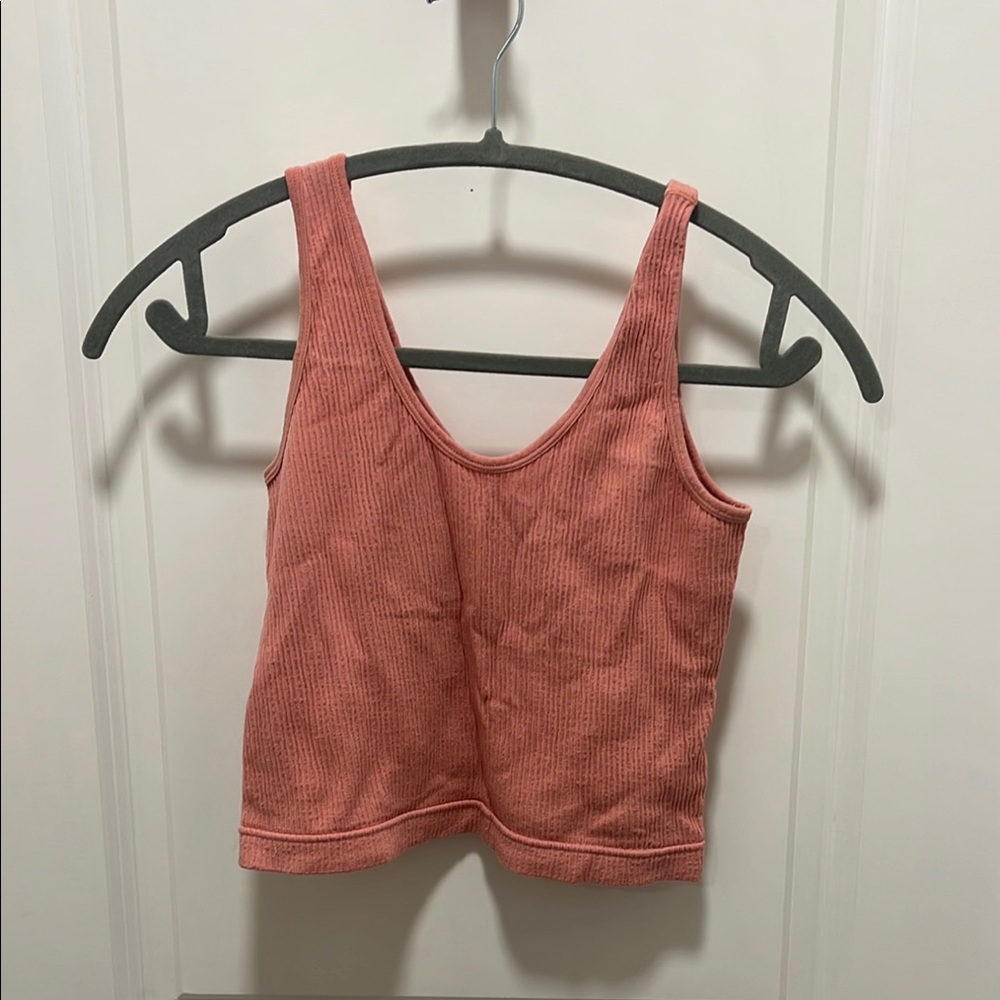 Pink Ribbed Tank Top
